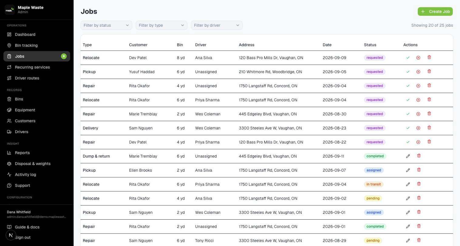 Jobs — dispatch board
